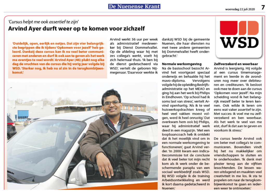 Artikel in De Nuenense Krant